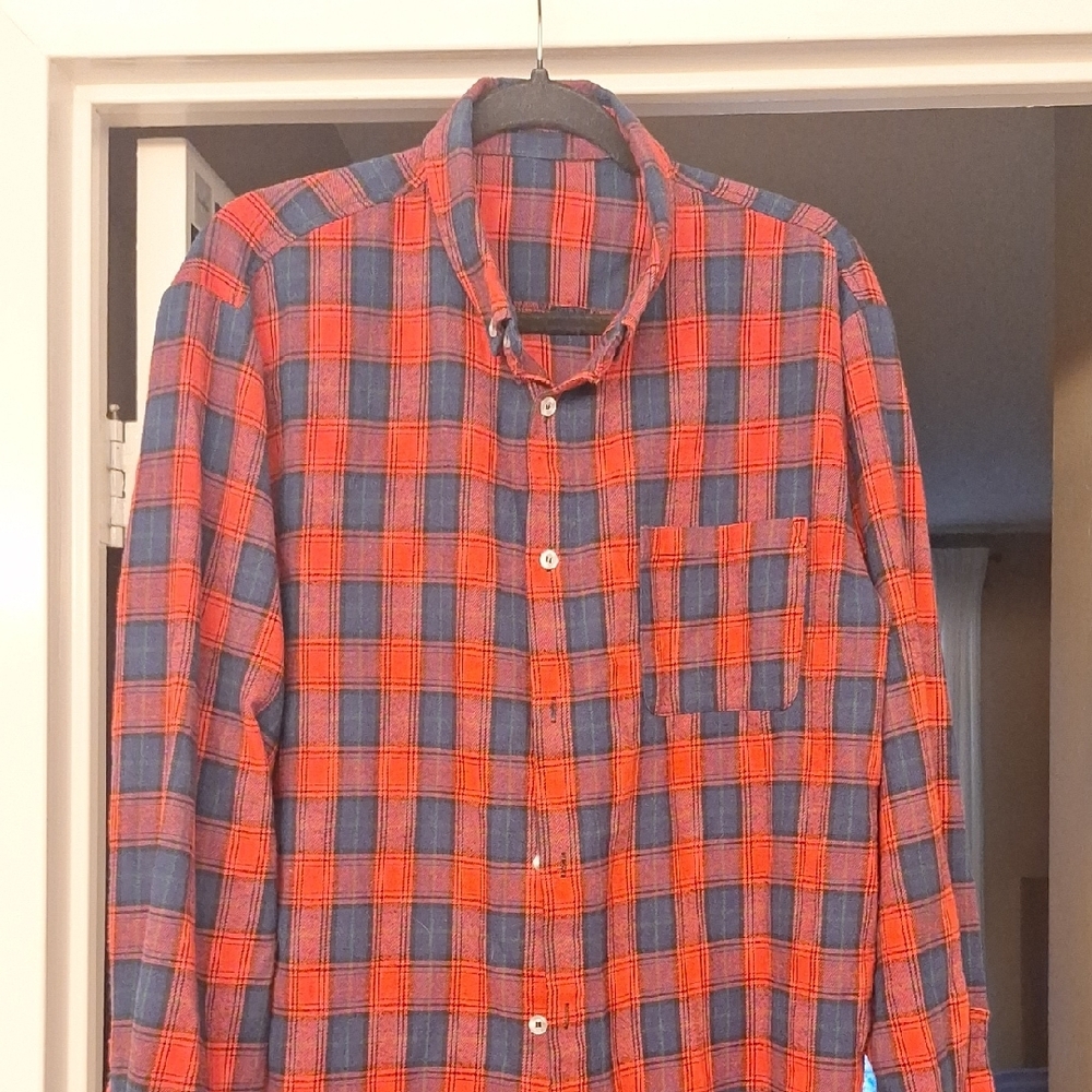 Red and Blue Plaid Men's Shirt